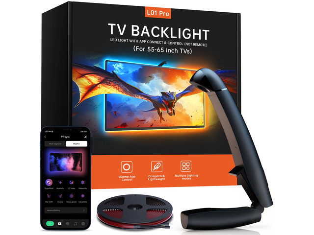 TV LED Backlight with Sensor, 14.7ft Cuttable RGB Lights that Change with TV for 55-65 Inch Screen and PC Monitor, Smart App Control, Game & Music...