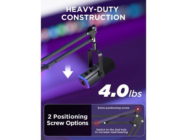 InnoGear Microphone Stand Mic Boom Arm for Blue Yeti HyperX QuadCast S SoloCast Snowball Fifine K669B and other Mic, with Shock Mount Windscreen...