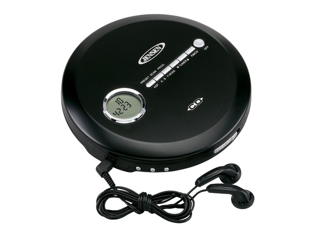 Portable CD Player Slim CD Personal MP3/CD/FM Radio Player with 60-Sec Skip Protection & FM Radio, LCD Display Bass Boost for CD, CD-R, CD-RW &...