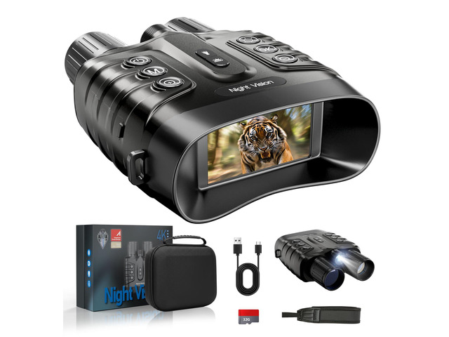 Night Vision Binoculars, 4K Full-Color Night Vision Goggles 10000mAh, 48MP 8X Digital Zoom 1968FT - Adult Infrared Nightvision 3'' HD Screen 32GB...