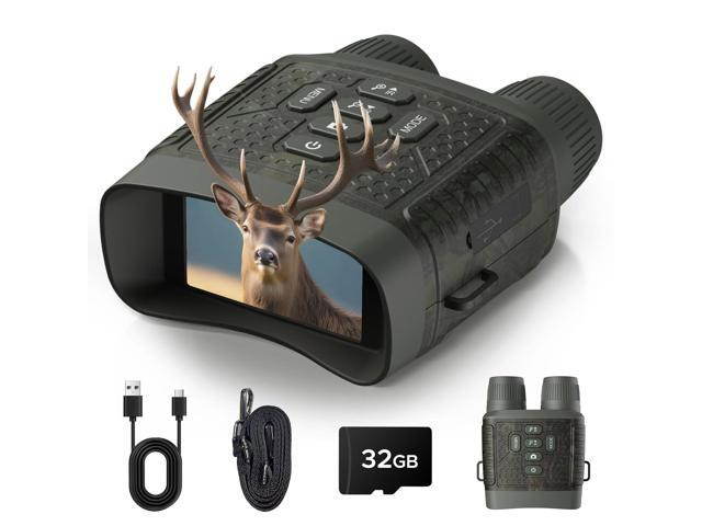 4K Night Vision Goggles - 48MP Infrared Binoculars for Hunting Camping Wildlife, 10X Digital Zoom 1300ft Range, 5000mAh Battery 15H Day/10H Night.