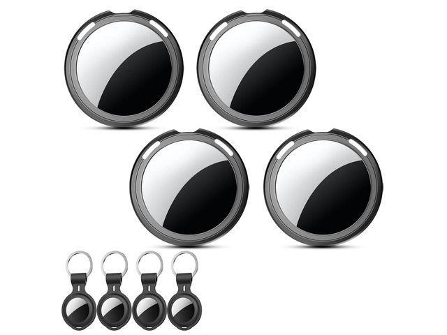 4 Pack Tracker Tags Item Finder for Apple Find My MFi Certified iOS Only Waterproof Bluetooth Key Finder with Replaceable Battery Worldwide...