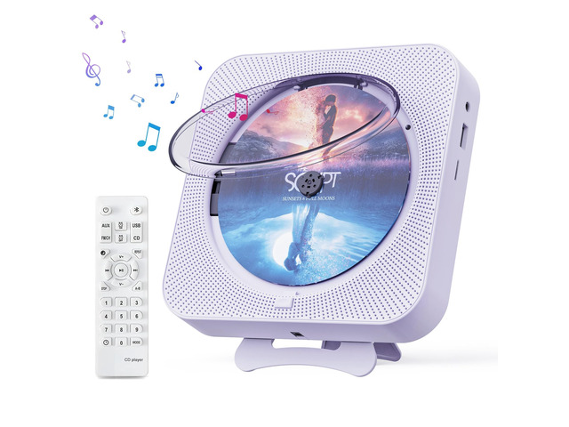 Portable CD Player with Bluetooth Desktop CD Player for Home CD Music Players with Remote Control,Timer,Built-in Dual Speakers with LED Display...