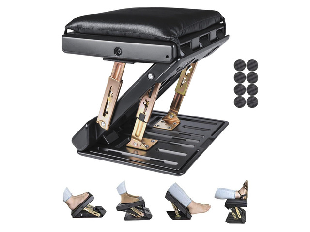 Foot Rest for Under Desk at Work 4-Level Height Adjustable, Ergonomic Foldable Footrest for Office, Gaming,Computer, Soft & Removable Pad Desk Foot...