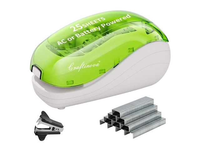 Electric StaplerIncluding 2000 Staples and 1 Staple Remover, Suitable for Palm Size and high Comfort25 Sheet Capacity, AC Adapter or Battery...