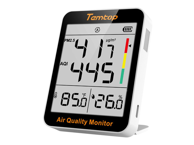 S1 PM2.5 Air Quality Monitor & Indoor Thermometer AQI, Temperature & Humidity Monitor, Portable, 60-Day Battery Life, for Home, Office, Nursery &...