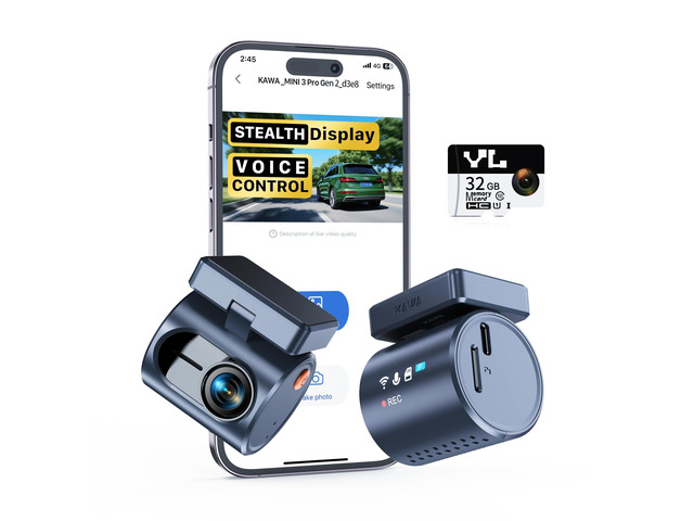 2K Dash Cam, Stealth Display & Voice Control & WiFi Car Camera Front Camera, 32GB TF Card Included, G-Sensor & Loop Recording, APP Control,...