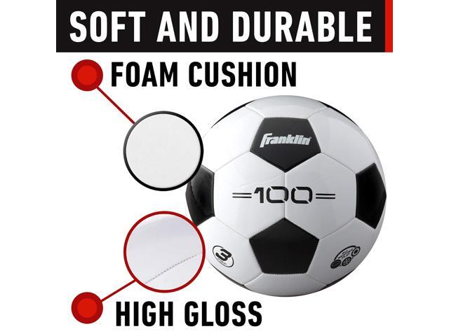 Franklin Sports Size Competition 100 Soccer Balls - 12 Pack Deflated with Pump White, 3