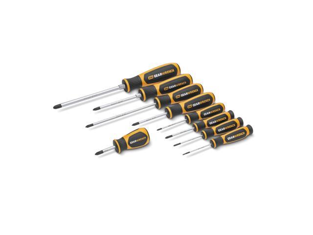 GEARWRENCH 9 Piece Phillips Dual Material Screwdriver Set in Foam Storage Tray - GWMSSCRPH