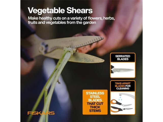 Fiskars Vegetable Gardening Essentials 6-Piece Tool Set for Cultivating, Serrated Stainless Steel Shears & 4-in-1 Seed Sower for Planting,...