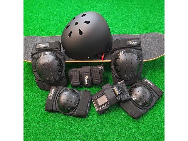 JBM Adult & Kid Skating Protective Gear Set for Beginner to Advanced, Skateboard Helmet Knee and Elbow Pads with Wrist Guards for Inline Roller...