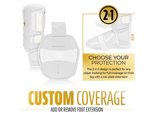 Franklin Sports Baseball + Softball Leg Guard - PRT Series Adult Shin + Foot Shield for Batting - Protective Leg + Ankle Guard with Toe Plate -...