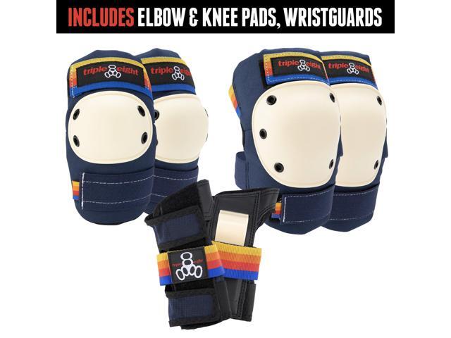 Triple Eight Saver Series 3-Pack Pad Set Ideal for Skateboarding, In-line Skating, Roller Skating, and Biking