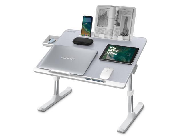 XXL Bed Table Desk for Laptop and Writing, Adjustable Computer Tray Laptop Stand for Bed or Sofa with Anti-slip Leather, Removable Stopper, Book.