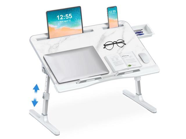 Bed Desk for Laptop - Adjustable X-Large Foldable Bed Table, Laptop Lap Desk with 2 Movable Stoppers and Drawer for Bed Couch Floor Writing Eating...
