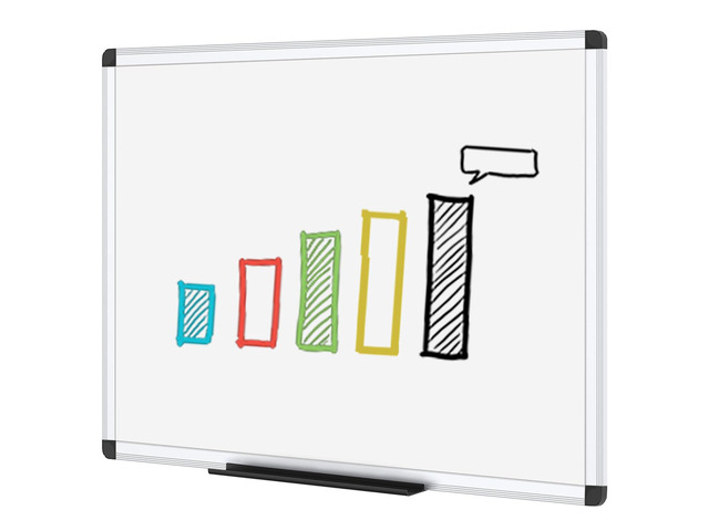 Dry Erase Board/Wall Mounted Whiteboard, 48 x 36 Inches 4' x 3', Aluminum Frame, with Marker Tray, for School Office and Home