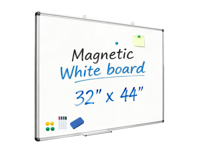 32x44 Inch Large Magnetic Dry Erase Board, Wall-Mounted Whiteboard Silver Aluminum Frame, Smooth Durable No Ghosting for Home School Office Conference