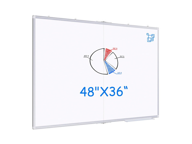 White Board Dry Erase 48x36, Large Magnetic Whiteboard Wall Mounted 4'x3' Foldable Aluminum Presentation Wall-Mounted Marker Board with a Long Pen...