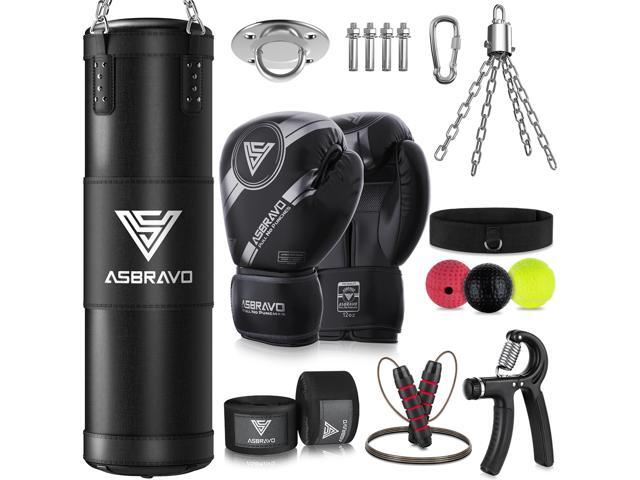 4ft Oxford Heavy Punching Bag Set for Adults with 12oz Gloves 12oz Boxing Gloves,195-Inch Hand Wraps, Reflex Ball, Jump Rope, Hand Gripper, Home...