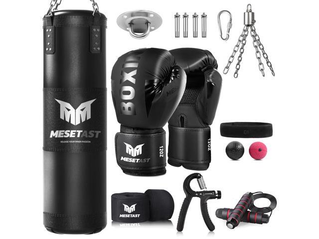 Punching Bag for Adults, 4ft Heavy Boxing Bag Set with 12 OZ Gloves for MMA Karate Kickboxing Boxing - Unfilled