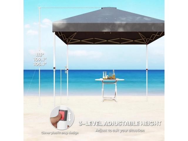 10x 10 ft party tent w/ Sidewall with Height Adjustable Instant Sun Shelter w/ Storage Pockets,Dark Gray
