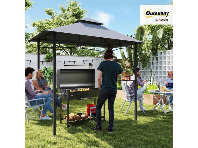 8' x 5' Grill Gazebo Outdoor BBQ Canopy Gazebo for Patio Yard Garden