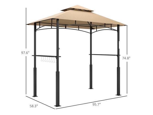 Dark Brown Outdoor Grill Gazebo 8' x 5' Gazebo Shelter