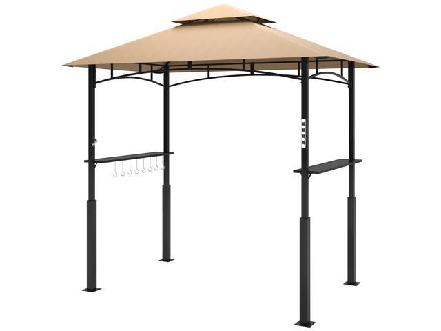 Dark Brown Outdoor Grill Gazebo 8' x 5' Gazebo Shelter