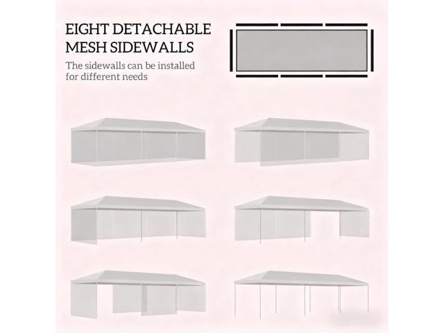 Shade Shelter,Party Tent,Outdoor Canopy & Gazebo with Removable Sidewalls
