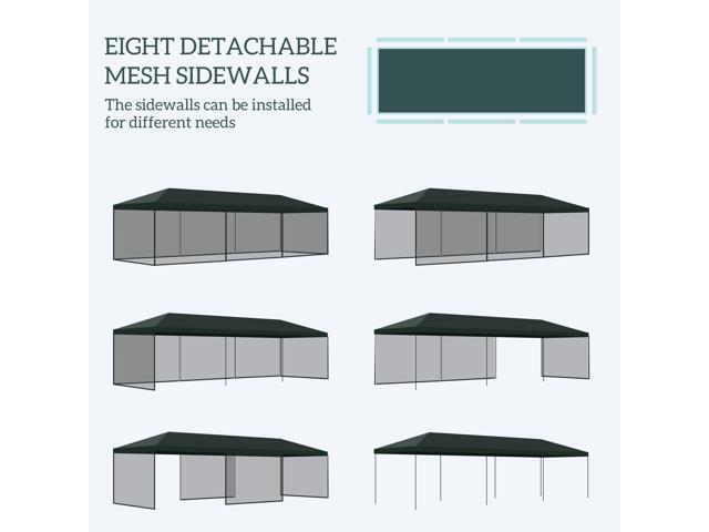 Versatile Shade Shelter,Party Tent,Outdoor Canopy & Gazebo with Removable Sidewalls