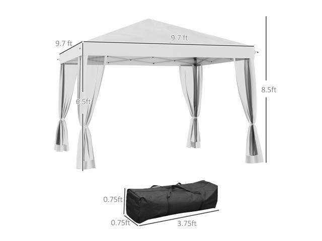 Pop Up Canopy,Outdoor Pop-Up Canopy with Sidewalls, Mesh Walls, Instant Setup