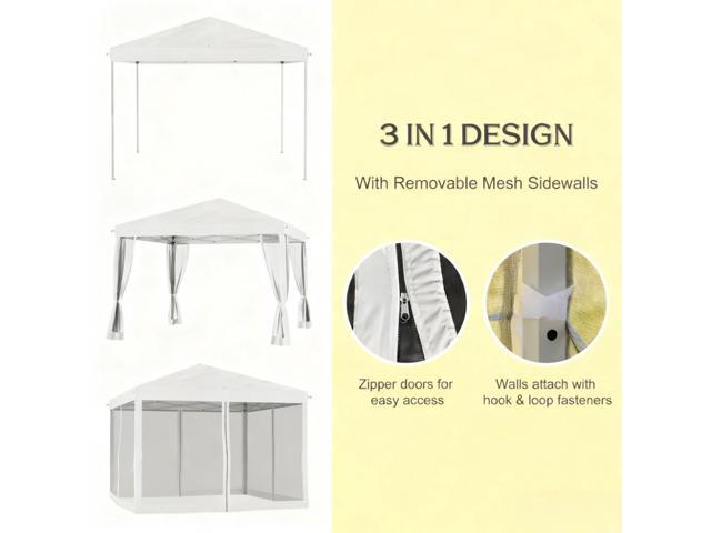 Pop Up Canopy,Outdoor Pop-Up Canopy with Sidewalls, Mesh Walls, Instant Setup