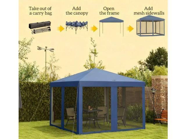 Height Adjustable Pop Up Canopy Tent,Instant Gazebo,Screen House Room with Carry Bag