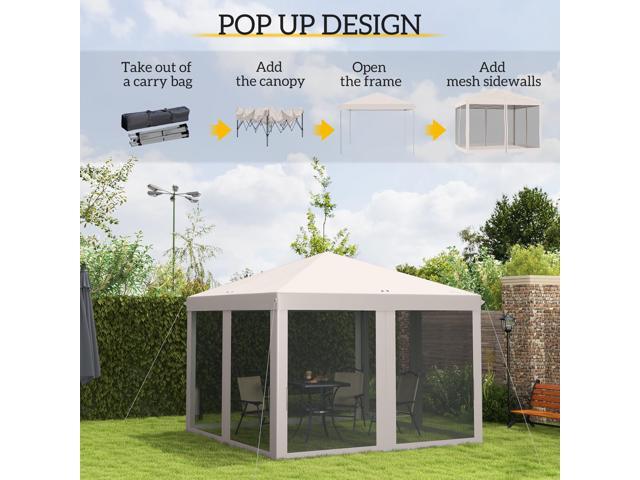 Screen House Room,Pop Up Canopy Tent with Netting,Instant Gazebo,with Carry Bag,Height Adjustable