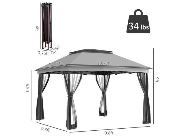 Easy to Setup Foldable Gazebo,Outdoor Patio Pop Up Canopy Gazebo Shelter with Zipper Netting,Carry Bag