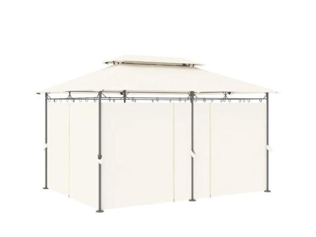 Spacious Double Roof Patio Gazebo,Outdoor Gazebo with Shelves and Netting,for Lawn, Backyard and Deck