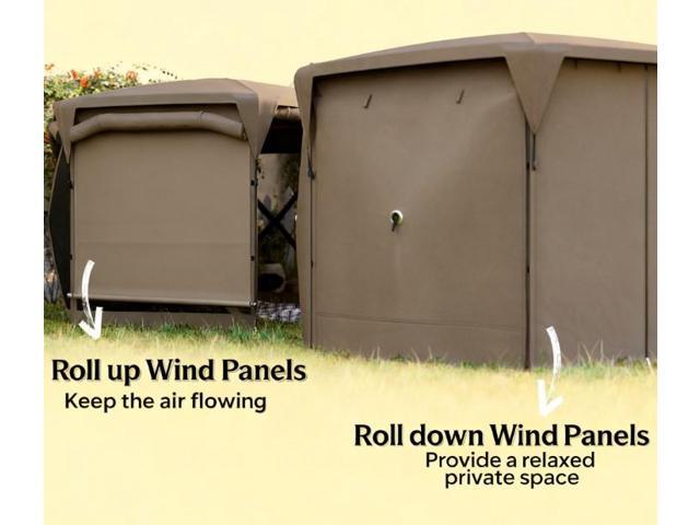 Versatile Roof Outdoor Tent,Pop Up Gazebo Screen Tent,with Removable Roof Cover, Roll-up Wind Panels
