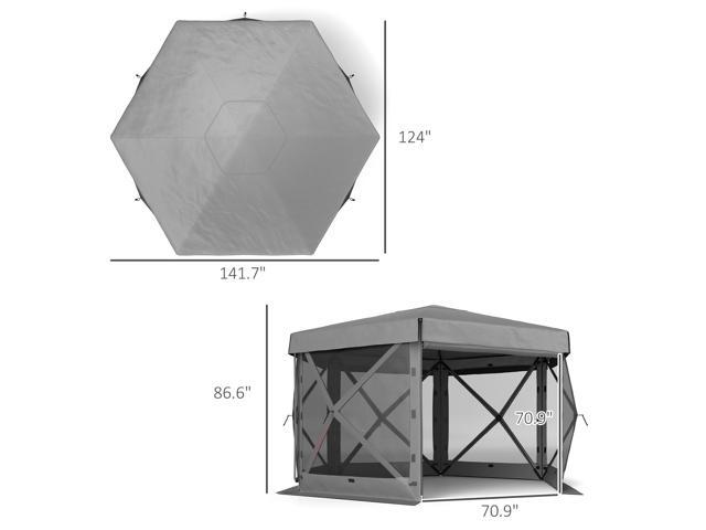 Tent with Sidewalls,Outdoor Canopy Shelter with Carry Bag,Hexagonal Pop Up Gazebo Canopy Tent