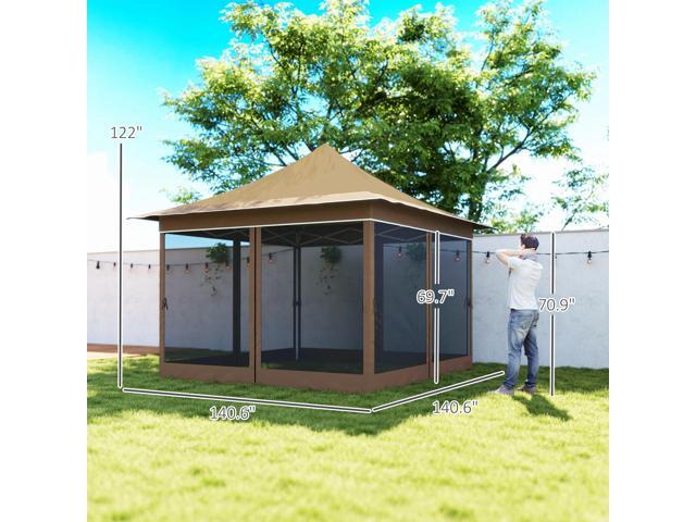 Adjustable Height Pop Up Tent,Canopy Tent with Mesh Netting,with Carry Bag,for Garden,Patio