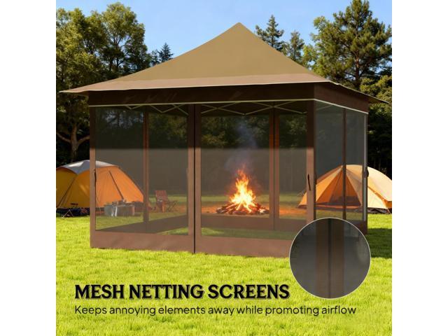 Adjustable Height Pop Up Tent,Canopy Tent with Mesh Netting,with Carry Bag,for Garden,Patio