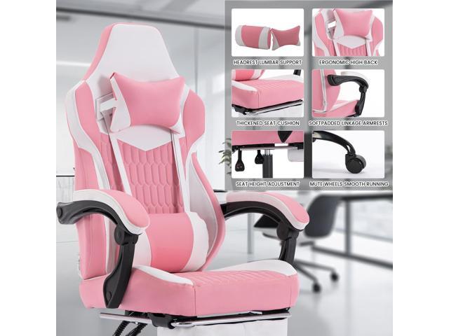 DEWAN Gaming Chair with Footrest, High Back PVC Leather Ergonomic Office Chair, Adjustable Headrest and Lumbar Support, Racing Style for Home or...