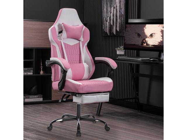 DEWAN Gaming Chair with Footrest, High Back PVC Leather Ergonomic Office Chair, Adjustable Headrest and Lumbar Support, Racing Style for Home or...