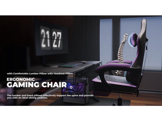 DEWAN Gaming Chair Ergonomic Computer Chair with Footrest and Massage Lumbar Support, Height Adjustable Swivel Video Game Chair for Adults, 300lb...
