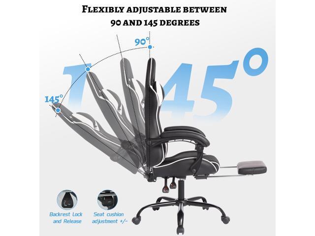 DEWAN DEEPfurniture E-sports Gaming Chair Sports Car Driving Seat PU Material Molded Foam Comfortable and Safe With Massage White