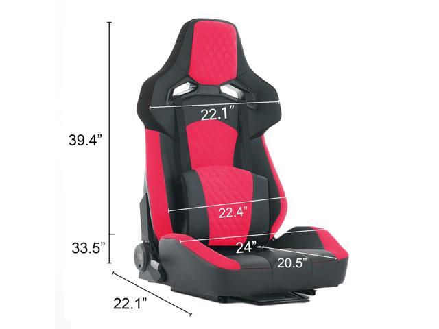 DEWAN Universal PVC Bucket Style Reclinable Sport PU Leather Simulator Racing Seat with Adjustable Lock Slide, Ergonomic Office Chair, Single Pack