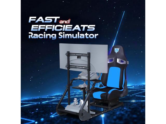 DEWAN Enhanced Racing Wheel Cockpit Adjustable Simulator Frame Compatible with Fanatec PXN Thrustmaster Logitech Excludes Handbrake Pedals Monitor...