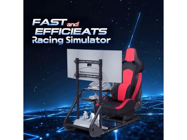 DEWAN Enhanced Racing Wheel Cockpit Adjustable Simulator Frame Compatible with Fanatec PXN Thrustmaster Logitech Excludes Handbrake Pedals Monitor...