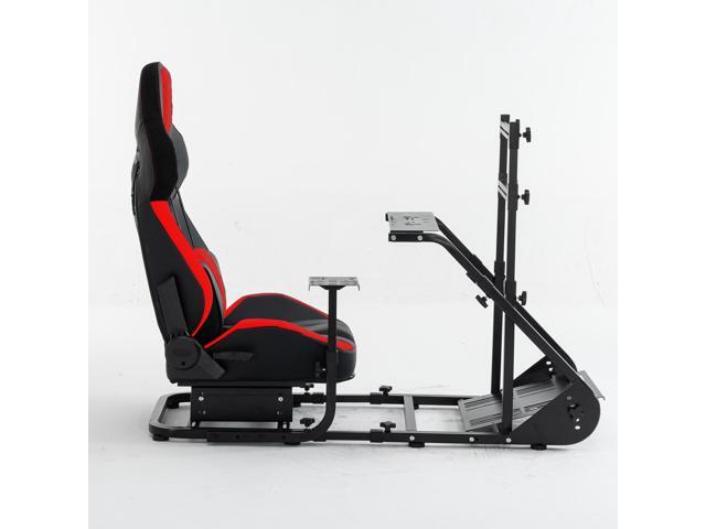DEWAN Enhanced Racing Wheel Cockpit Adjustable Simulator Frame Compatible with Fanatec PXN Thrustmaster Logitech Excludes Handbrake Pedals Monitor...
