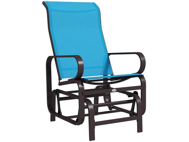 Outdoor Glider Chair, Gliders for Outside Patio with Smooth Rocking Mechanism and Lightweight Construction for Backyard, Blue