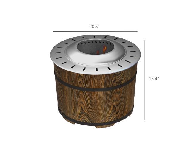 Smokeless Fire Pit with Fireproof Mat, 20' Barrel Style Portable Wood Burning Firepit, Magnesium Oxide Low Smoke Camping Bonfire Stove for...